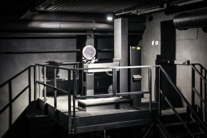 Measurements of car lamps in a photometric darkroom